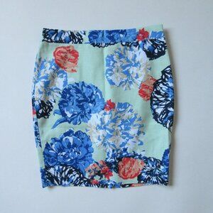 NWT J.Crew Factory Petite The Pencil Skirt in Floral Basketweave Cotton 2P